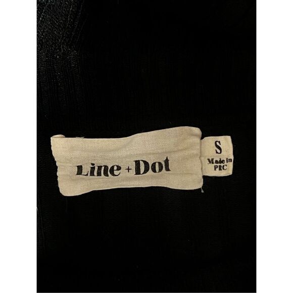 Line & Dot Black Ribbed Long Trumpet Sleeve Sweater Size Small - Picture 5 of 5